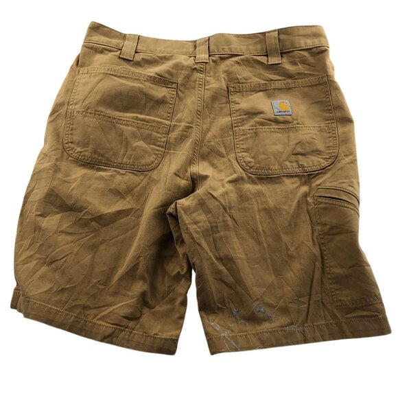 Carhartt Men's Work Shorts Size 34 Rugged Flex Relaxed Canvas Khaki Tan Casual - Picture 2 of 16